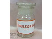 19th century Vintich Apothecary Bottle Enameled Label-NORSULFAZOLUM