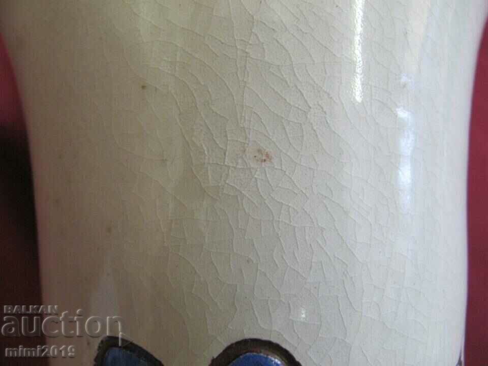 19th century Pottery Porcelain Vase hand painted 23 cm. - 6