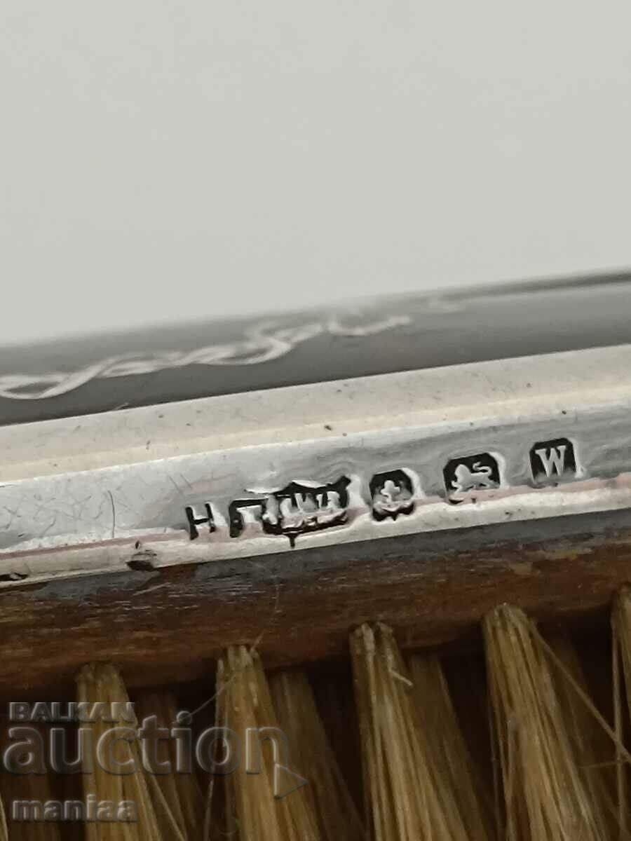 Auction  Old marked silver English brush 1946