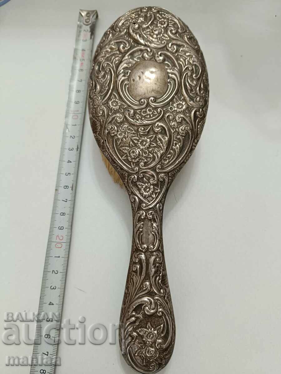 Old marked silver English brush 1910 - 7 Old marked silver English brush 1910 - 7
