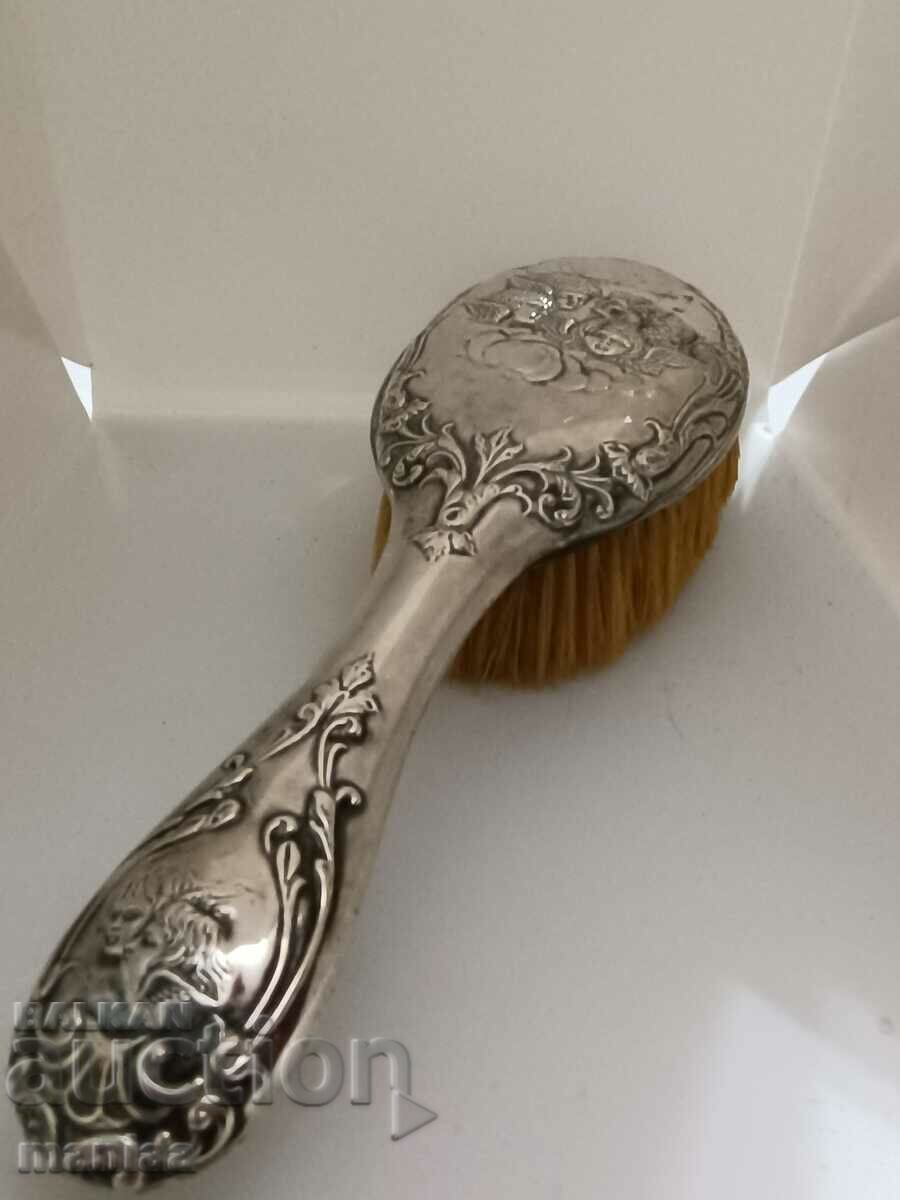 Old Marked Silver English Brush 1897