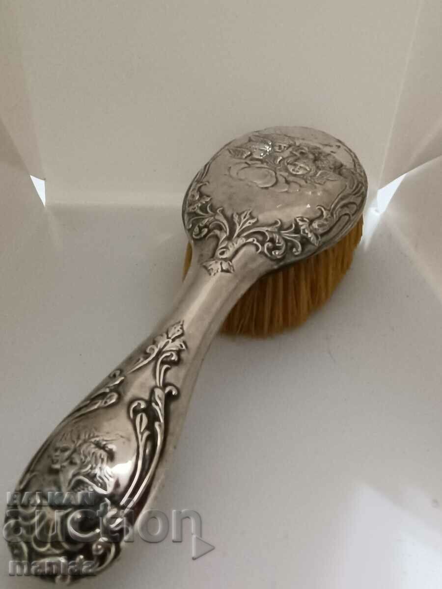 Old Marked Silver English Brush 1897 Old Marked Silver English Brush 1897