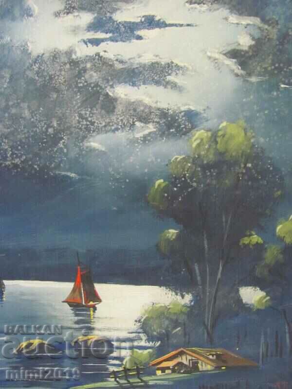 Old Painting oil on cardboard signed 39x30 cm. with price 31.50 BGN | € 16.11 Old Painting oil on cardboard signed 39x30 cm. with price 31.50 BGN | € 16.11