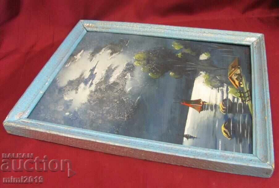 Old Painting oil on cardboard signed 39x30 cm. - 6 Old Painting oil on cardboard signed 39x30 cm. - 6