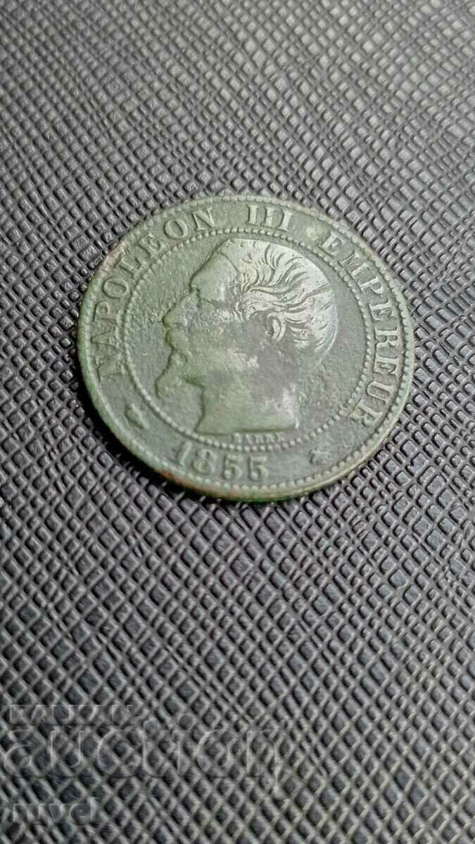 France, 5 centimes 1855 with price 5.50 BGN | € 2.81 France, 5 centimes 1855 with price 5.50 BGN | € 2.81