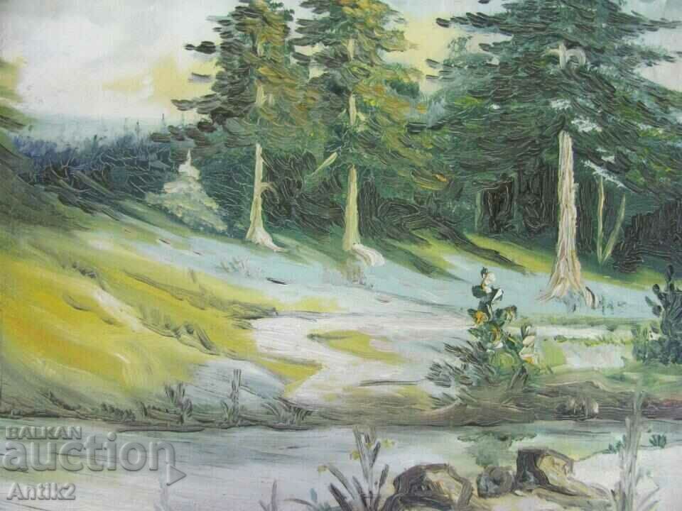 Auction Painting Landscape oil on cardboard 36x28 cm. Auction Painting Landscape oil on cardboard 36x28 cm.