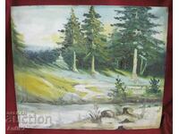 Painting Landscape oil on cardboard 36x28 cm.