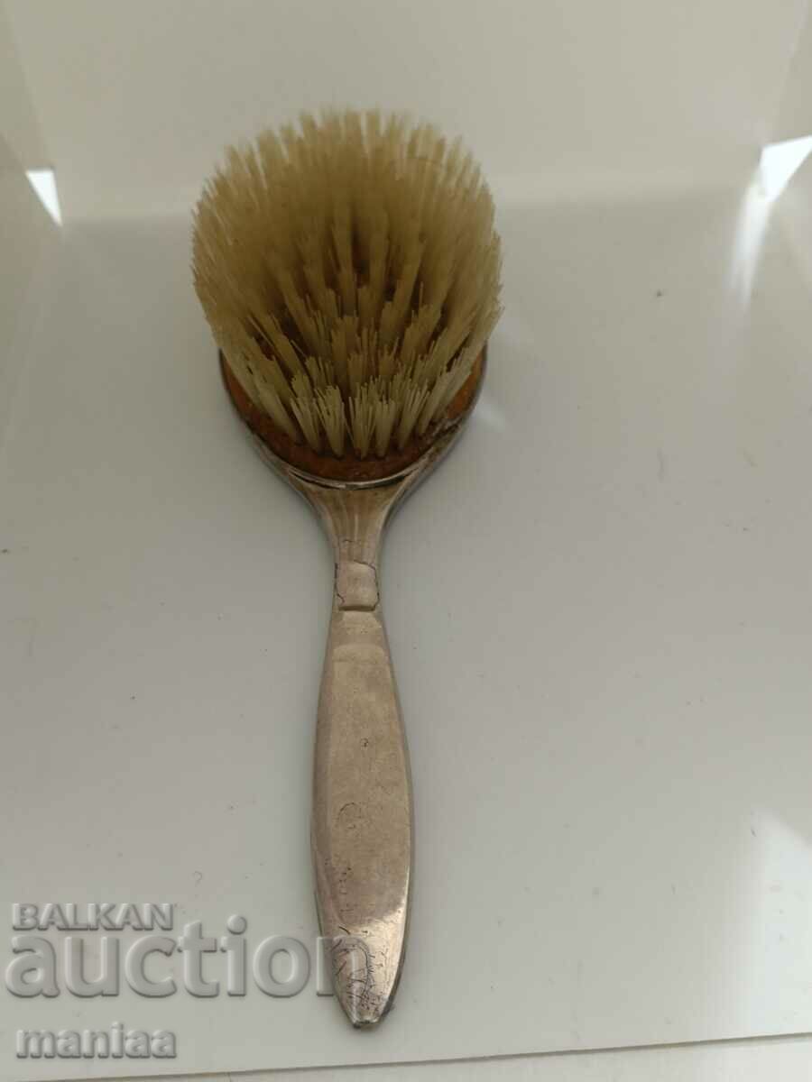 Auction  Old marked silver English hairbrush