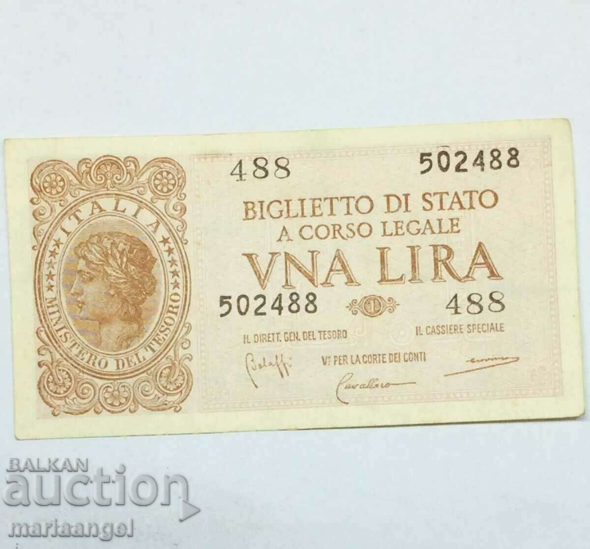 Italy 1 Lira 1944 November 23 Victor Emmanuel III (1904-1946)