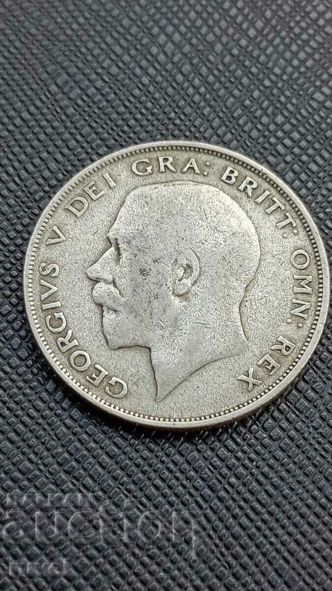 Доставка на Великобритания, 1/2 крона 1921 г. Доставка на Великобритания, 1/2 крона 1921 г.