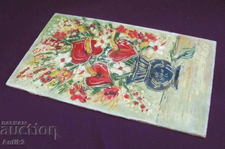 Painting Oil Phaser Signed 31x18 cm. - 6 Painting Oil Phaser Signed 31x18 cm. - 6