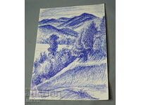 Йото Методиев Рисунка Картина планински пейзаж дървета