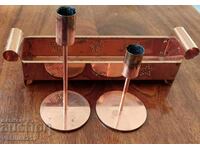 Lot of copper candlesticks