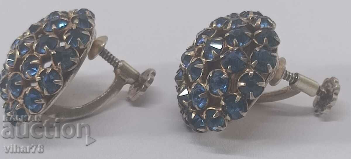 Auction Old Russian silver earrings Auction Old Russian silver earrings