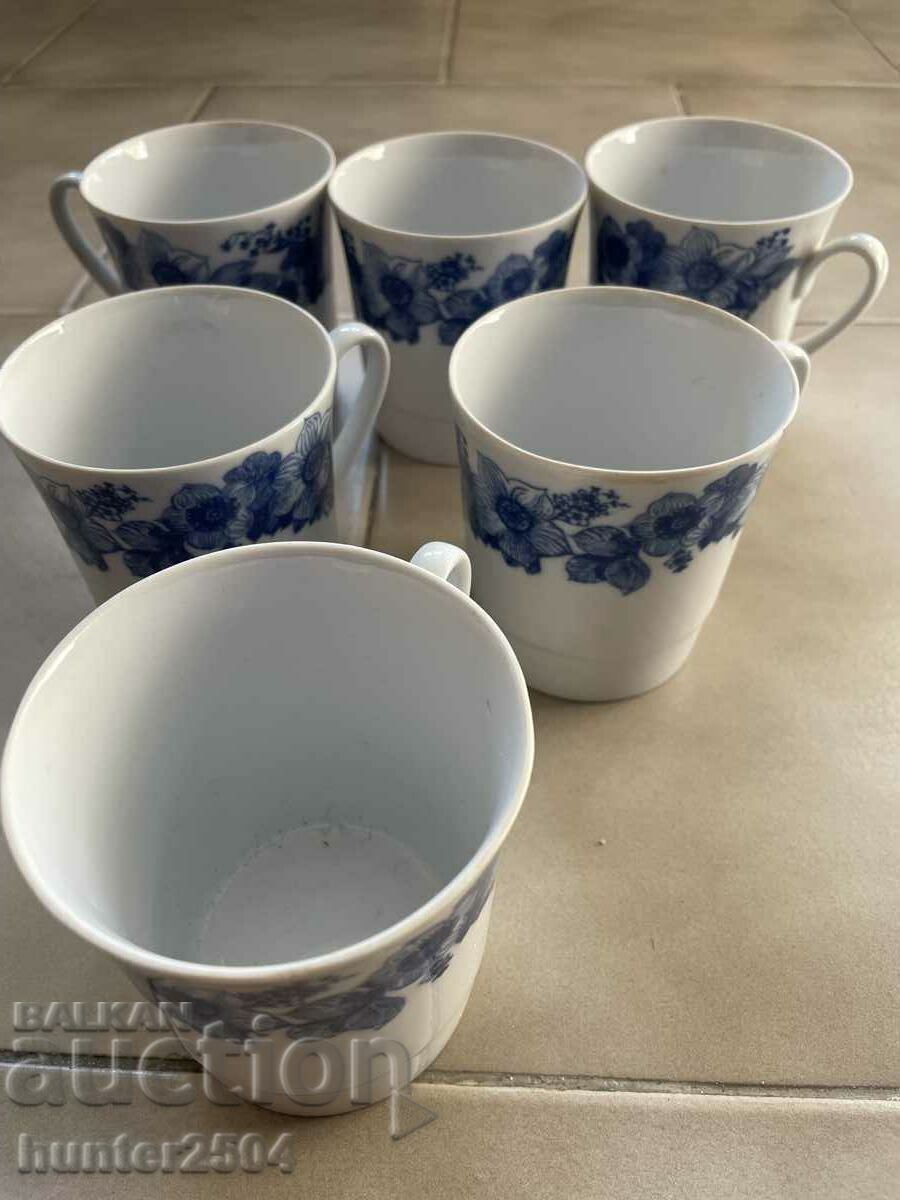 LFZ." Tea cups - 6 pieces, 8/8 cm