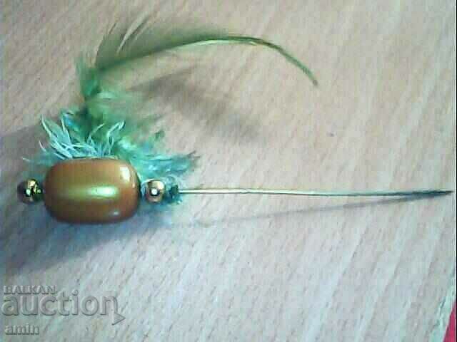 very old beautiful gilt hair pin ses huge pebble - 5 very old beautiful gilt hair pin ses huge pebble - 5