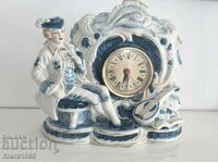 Vintage Blue-White-Gold Porcelain Clock