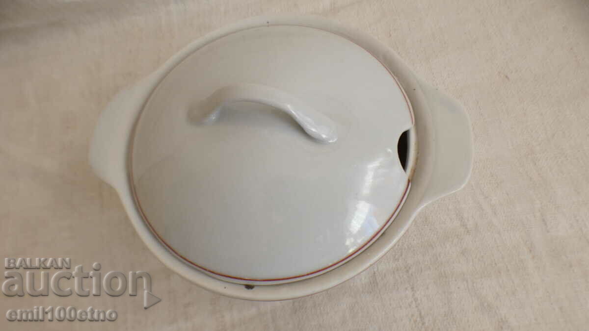 Old Bulgarian porcelain sugar bowl Dyanko Stefanov Razgrad with price 8.00 BGN | € 4.09