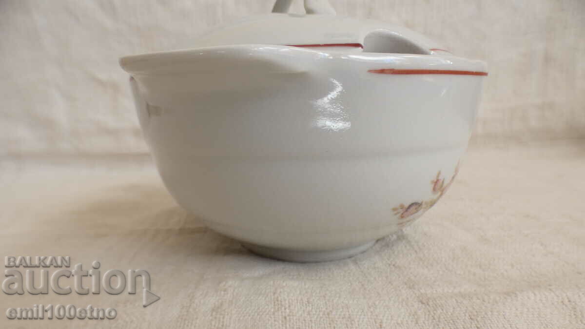 Old Bulgarian porcelain sugar bowl Dyanko Stefanov Razgrad - 5