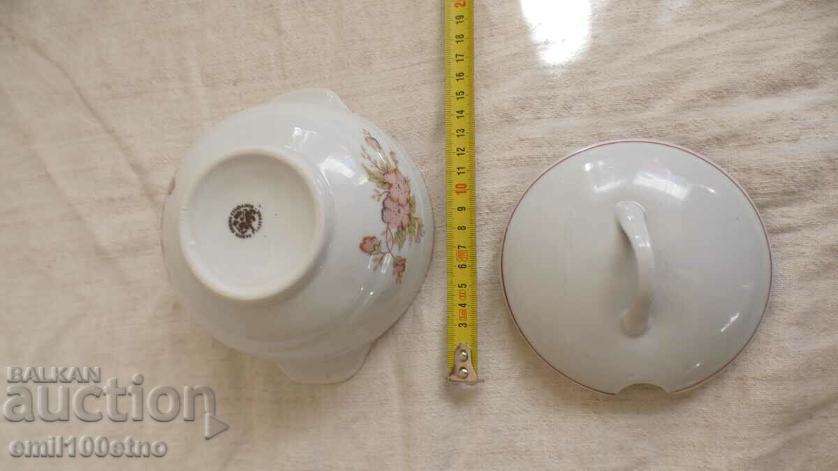 Old Bulgarian porcelain sugar bowl Dyanko Stefanov Razgrad - 7