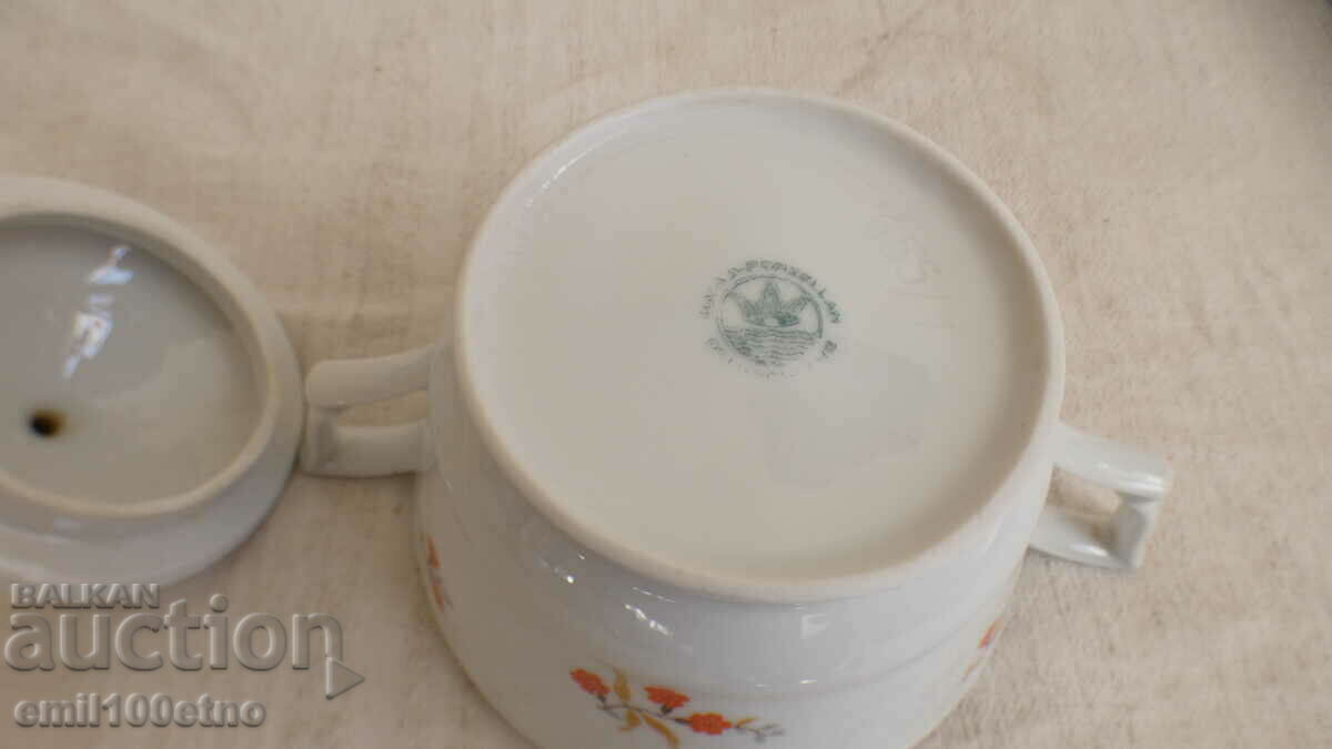 Красива захарница стар немски порцелан KAHLA - 6 Красива захарница стар немски порцелан KAHLA - 6