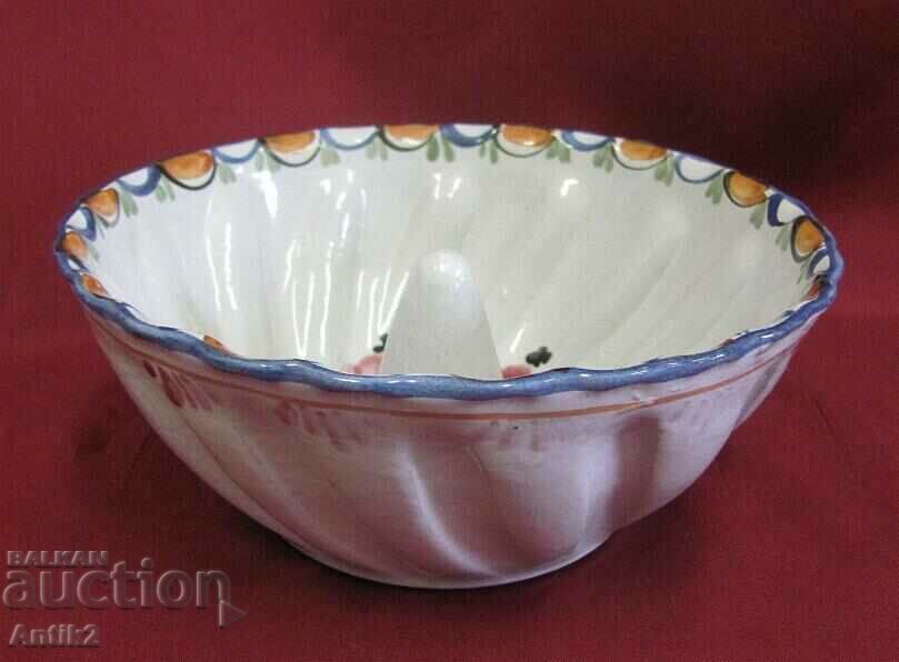 Antique Author Pottery Porcelain Cupcake Pan Germany - 6 Antique Author Pottery Porcelain Cupcake Pan Germany - 6