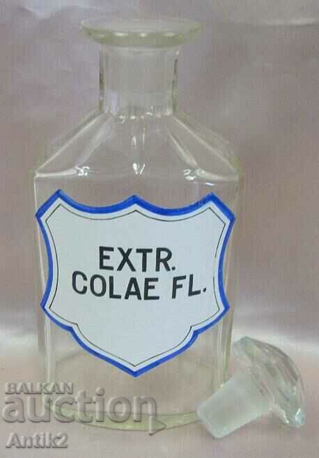 Delivery of 19th Century Apothecary Bottle Enamel Label Delivery of 19th Century Apothecary Bottle Enamel Label