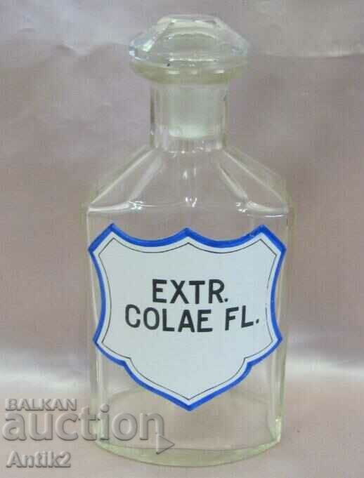 19th Century Apothecary Bottle Enamel Label