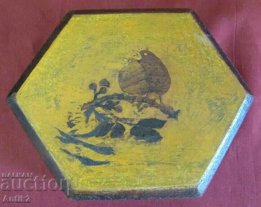 Cutie de bijuterii din lemn din secolul al XIX-lea Capac pictat manual cu preț 90.00 BGN | € 46.02 Cutie de bijuterii din lemn din secolul al XIX-lea Capac pictat manual cu preț 90.00 BGN | € 46.02