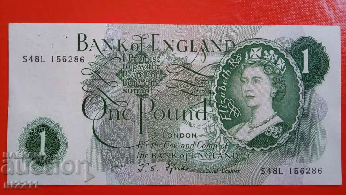 Банкнота 1 паунд Англия
