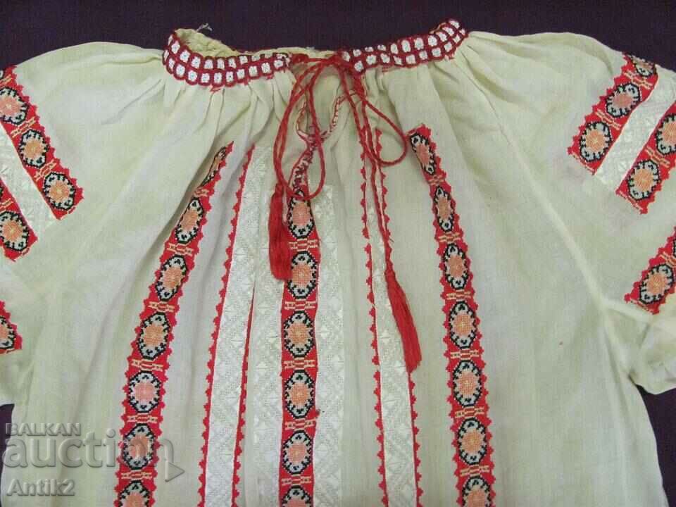 19th Century Folk Art Hand Embroidered Shirt, Blouse - 5 19th Century Folk Art Hand Embroidered Shirt, Blouse - 5