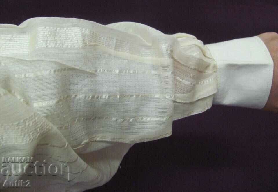 Auction 19th Century Silk Fringe Folk Shirt Sleeves 2 pcs. Auction 19th Century Silk Fringe Folk Shirt Sleeves 2 pcs.
