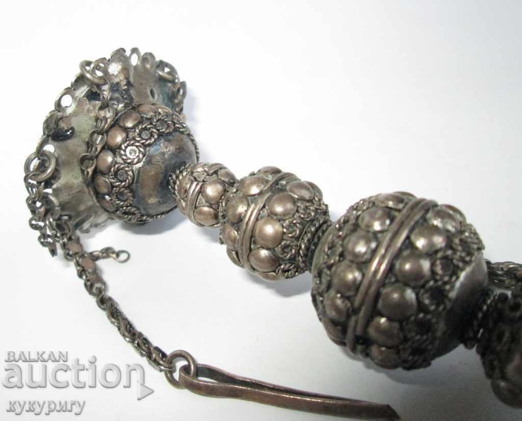 Old small decorative hookah silver plated decoration - 6