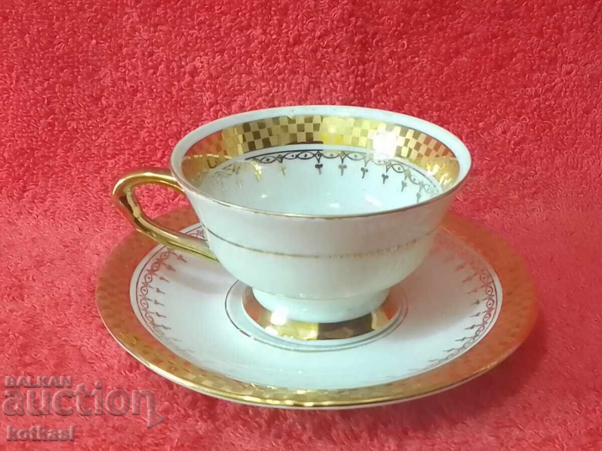 Auction  Old porcelain set cup plate gilding Wintrling collection