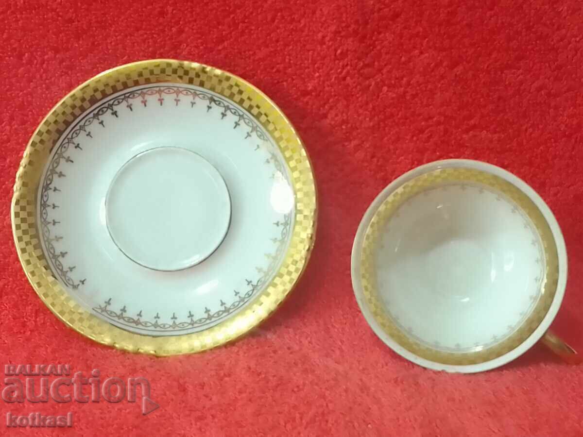 Delivery of Old porcelain set cup plate gilding Wintrling collection