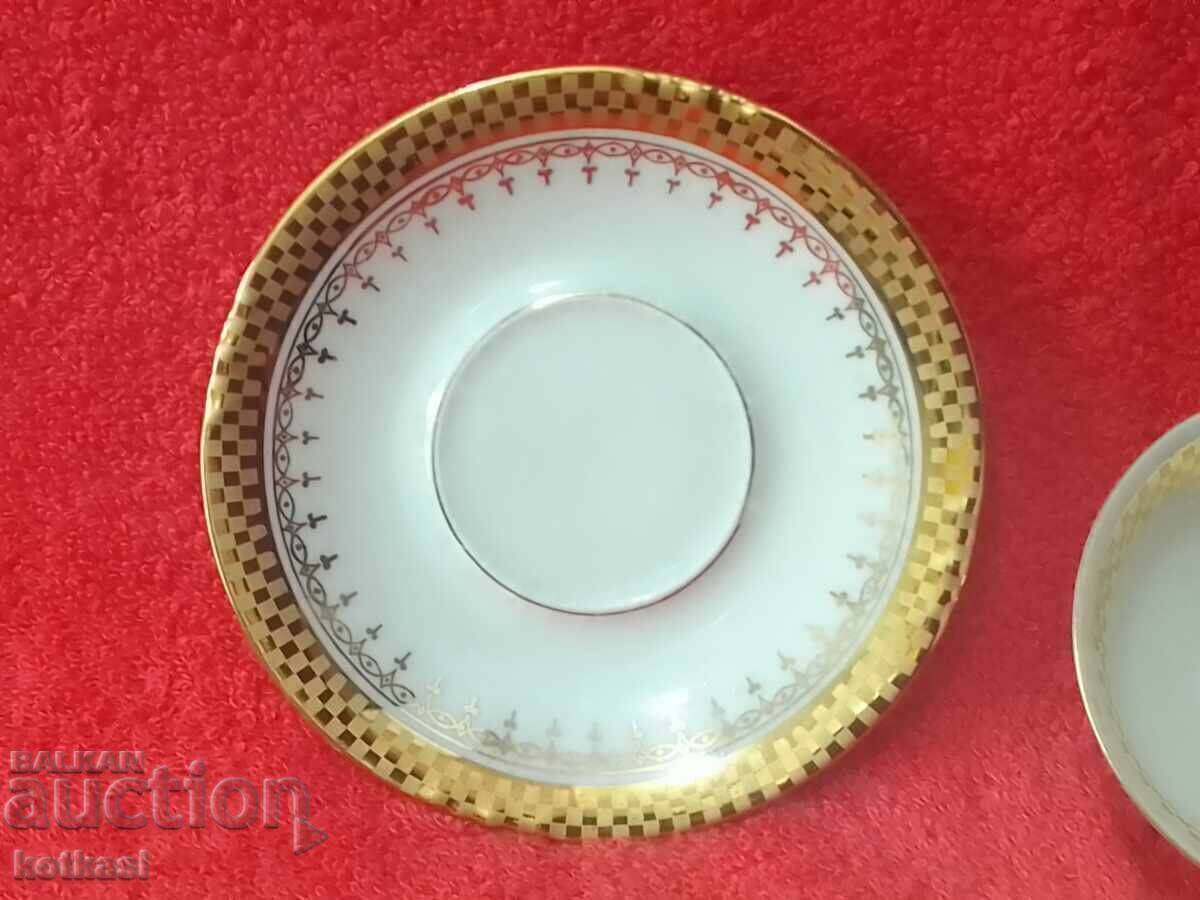 Old porcelain set cup plate gilding Wintrling collection - 5