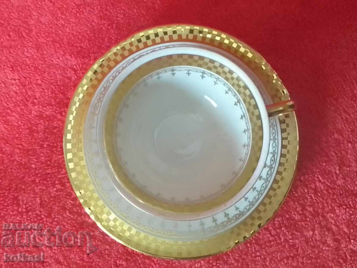 Old porcelain set cup plate gilding Wintrling collection - 7