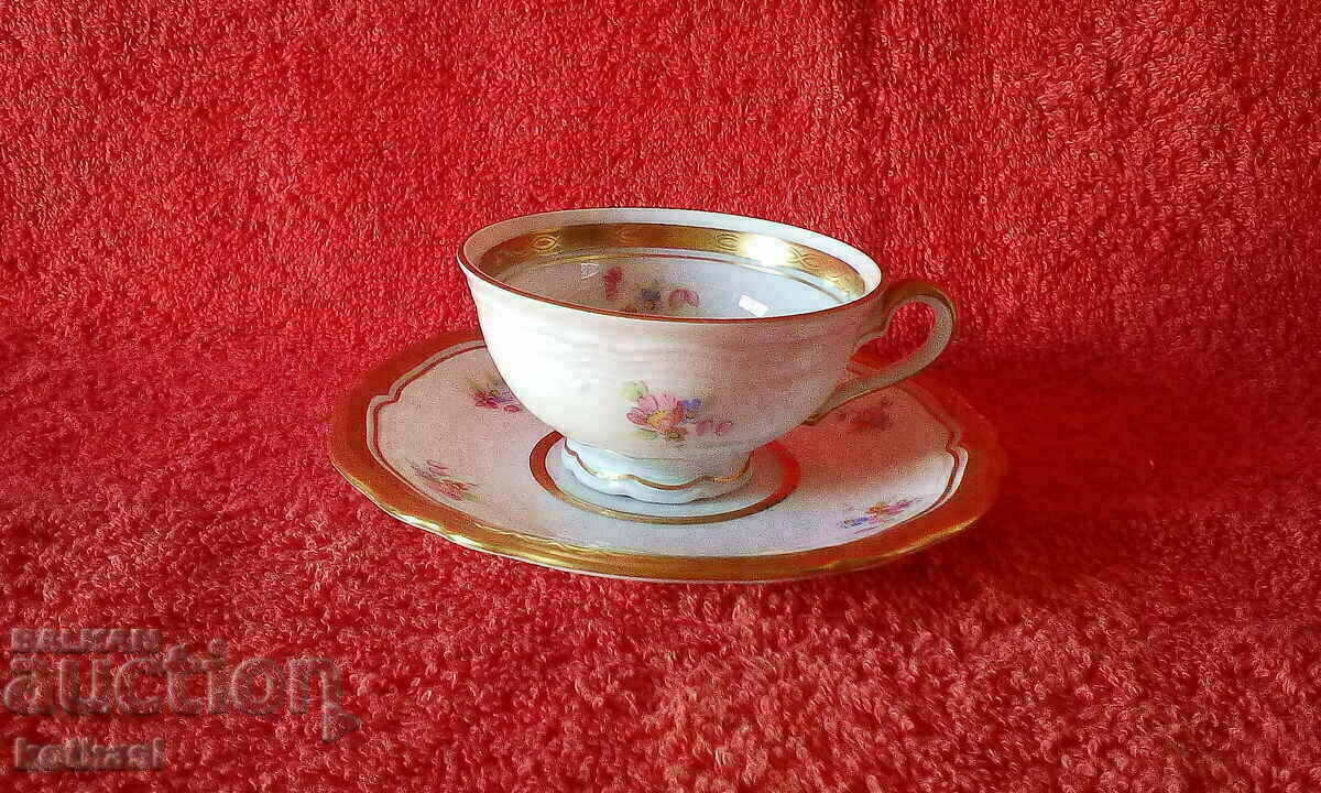 Seltmany Weiden old double porcelain set cup plate gilt