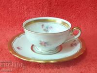 Old porcelain set cup plate gilding Marie Luise collection