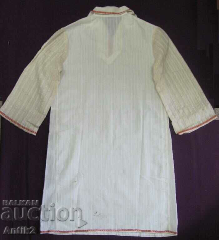 19th Century Folk Art Children's Shirt Silk Hem - 5 19th Century Folk Art Children's Shirt Silk Hem - 5