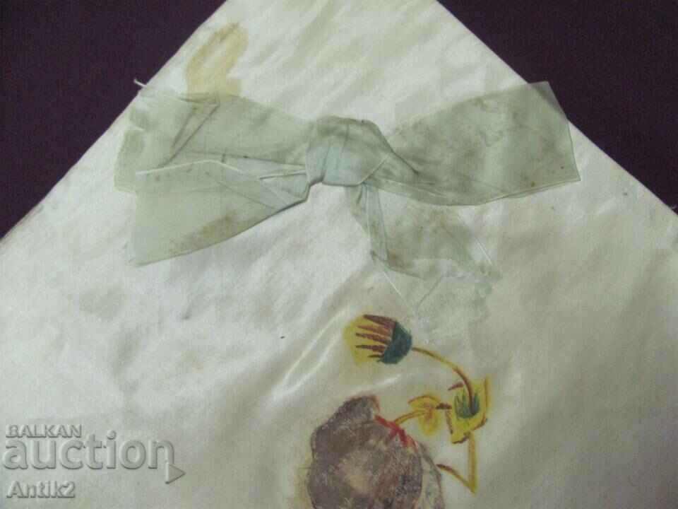 Delivery of 19th Century Hand Painted Panel on Silk Delivery of 19th Century Hand Painted Panel on Silk