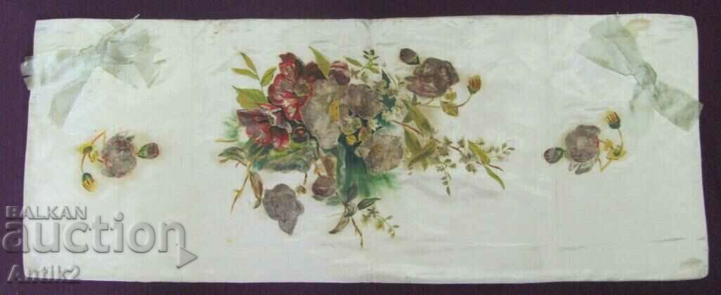 19th Century Hand Painted Panel on Silk - 6 19th Century Hand Painted Panel on Silk - 6