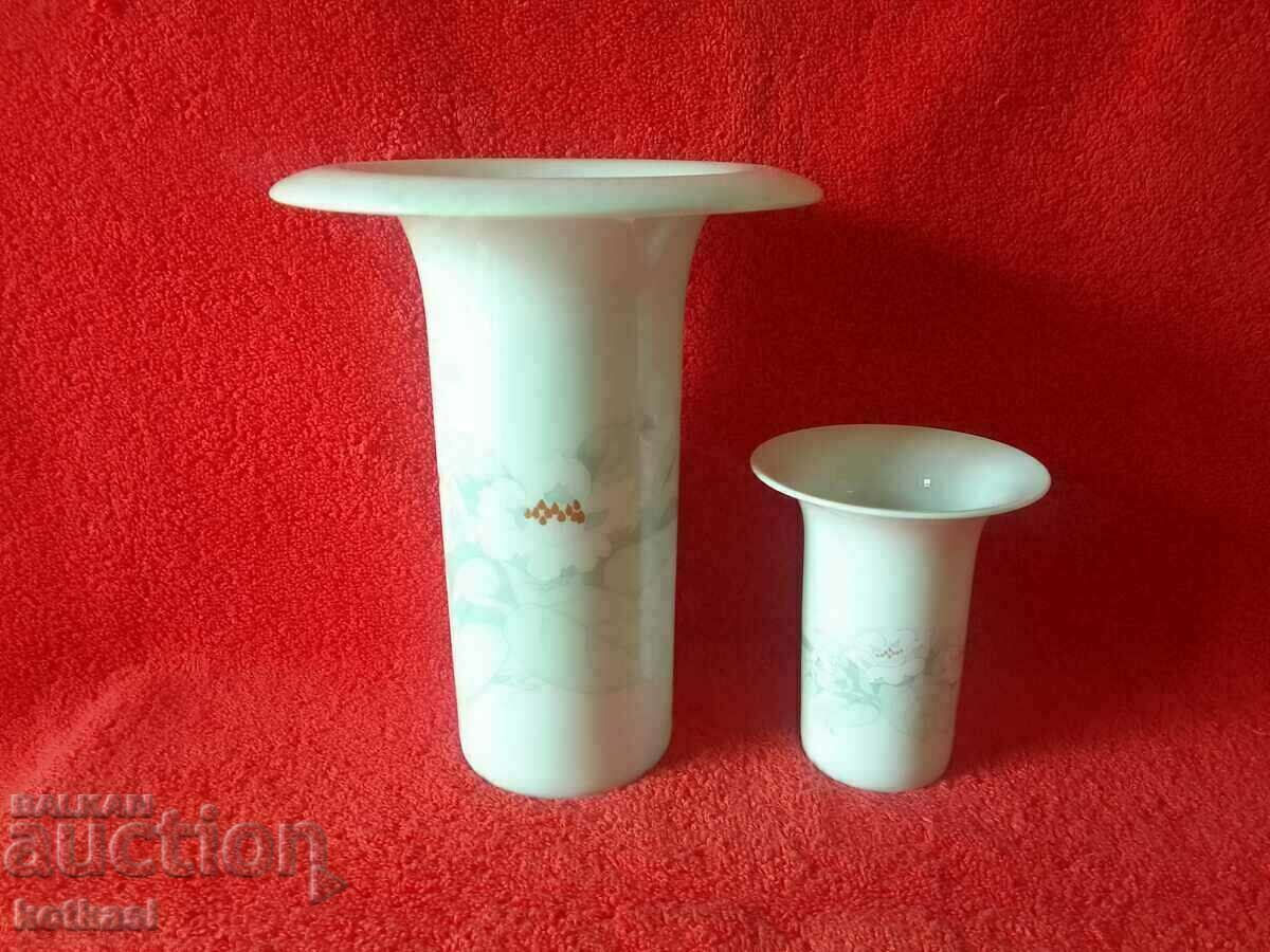 Old Large Malacca Porcelain Vases signed Rosenthal