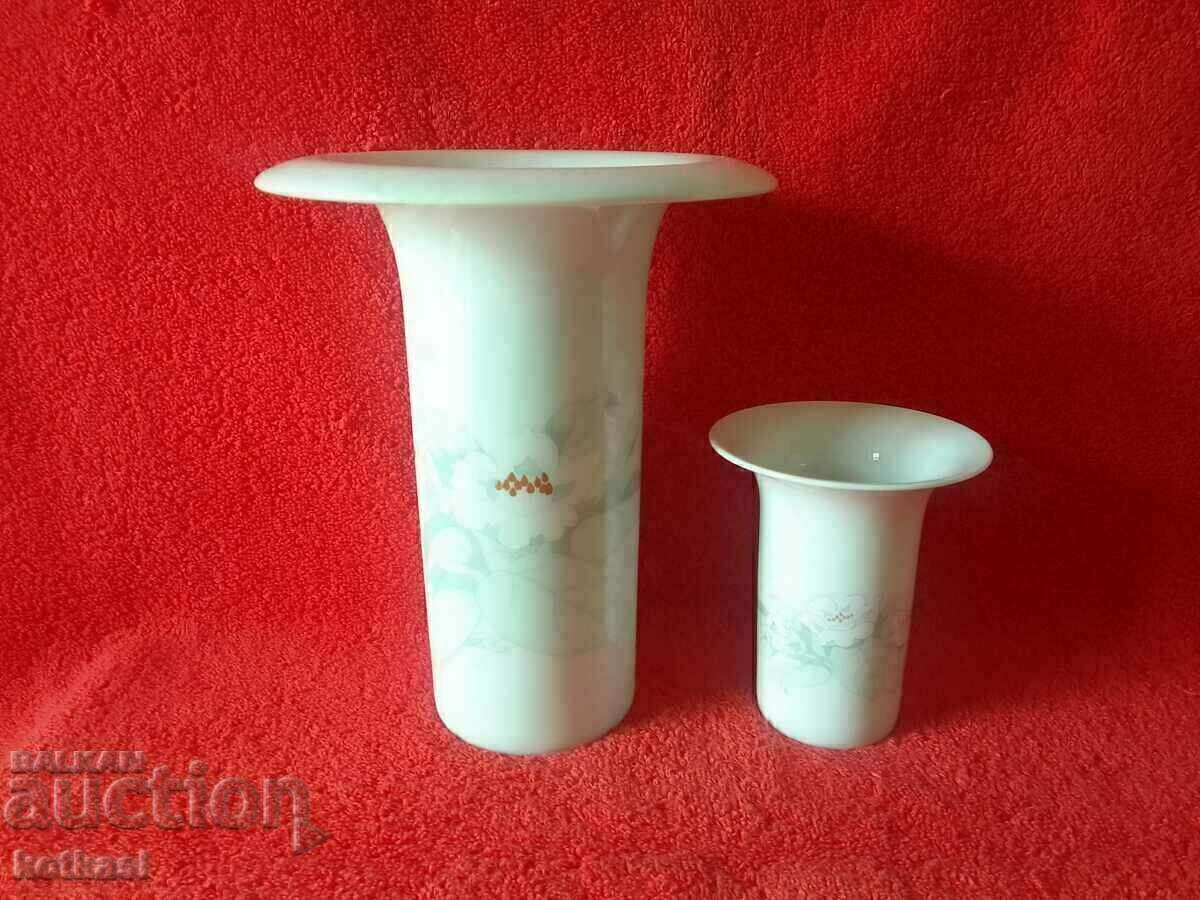 Old Large Malacca Porcelain Vases signed Rosenthal Old Large Malacca Porcelain Vases signed Rosenthal