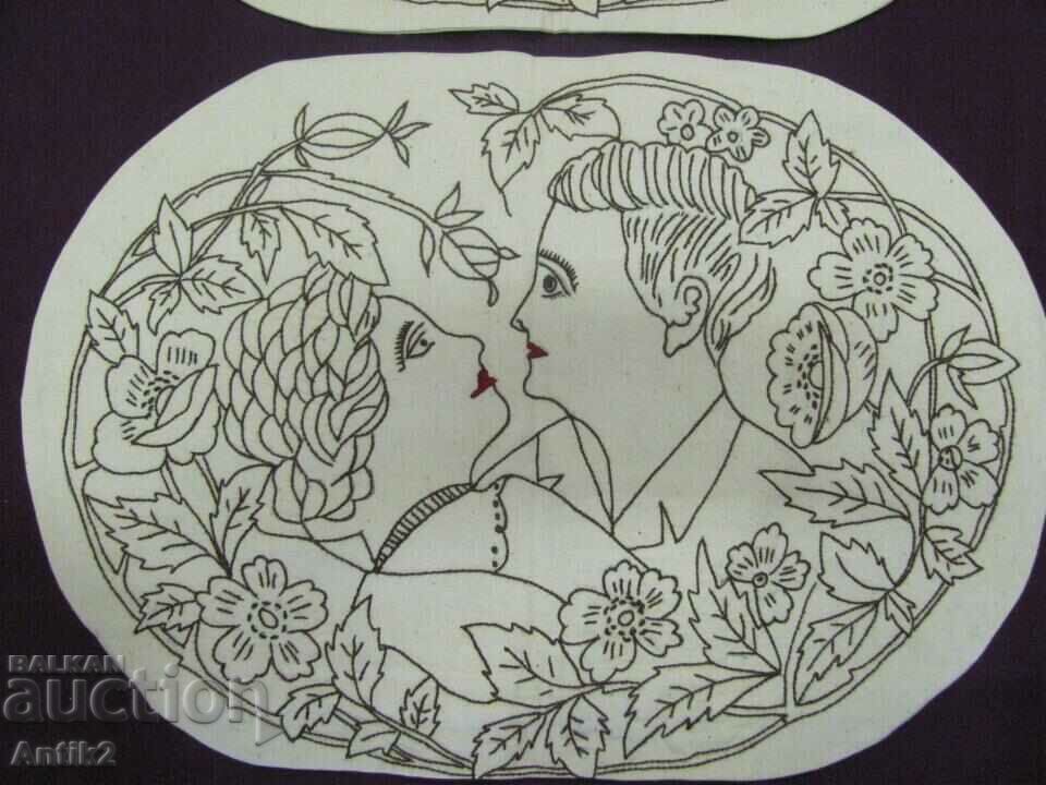 Antique Hand Embroidered Pillows 2 pcs.-First Kiss with price 75.00 BGN | € 38.35