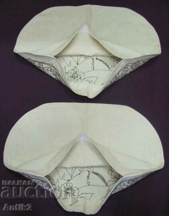 Antique Hand Embroidered Pillows 2 pcs.-First Kiss - 6