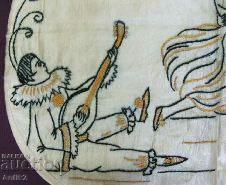 Licitație Husa de perna antica brodata manual Licitație Husa de perna antica brodata manual