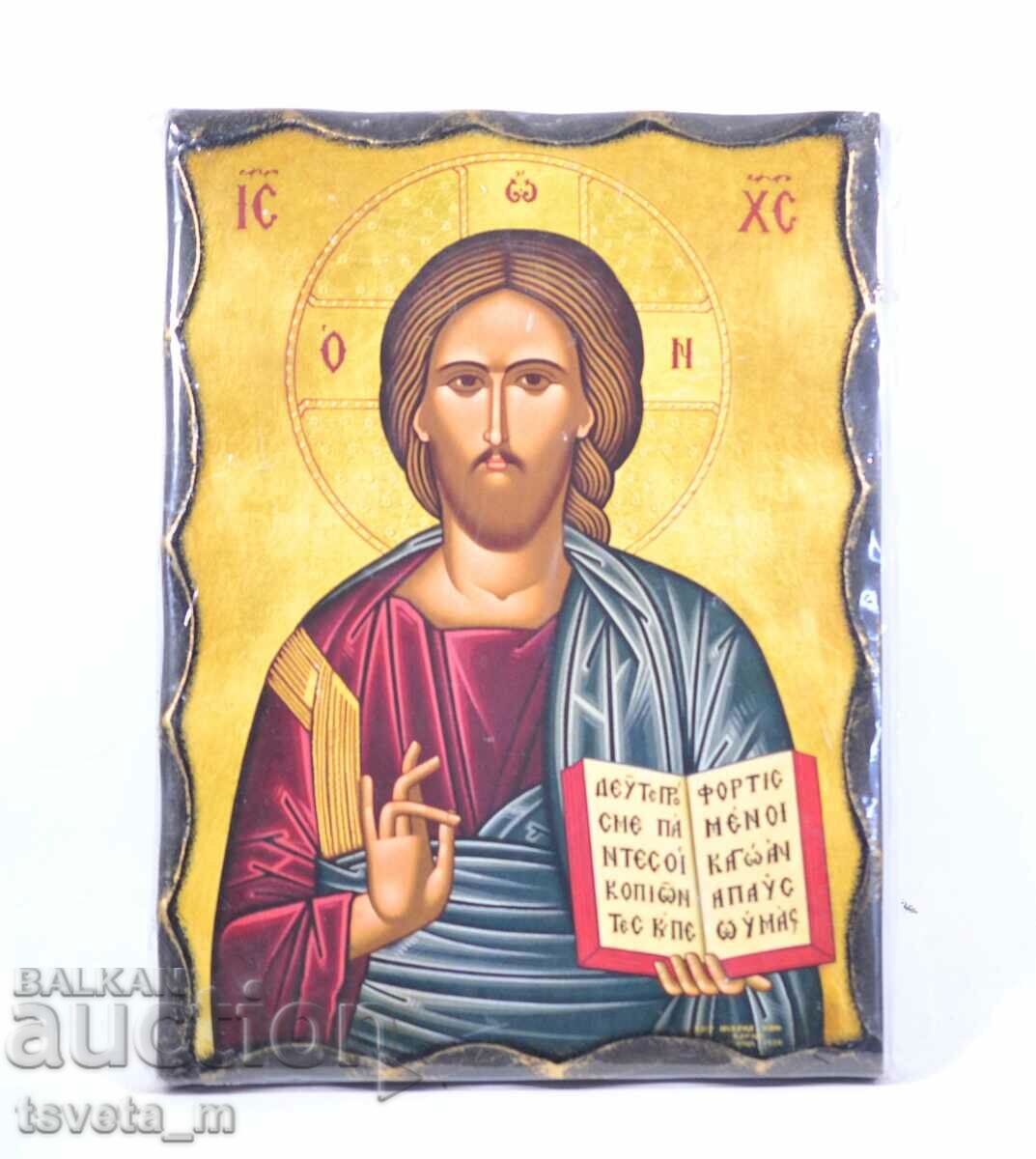 O copie exactă a unei icoane antice bizantine, realizată manual