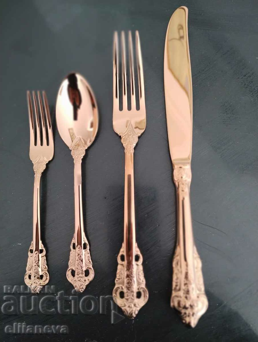 Utensils new, 12 pcs each, only the knives are 8 pcs