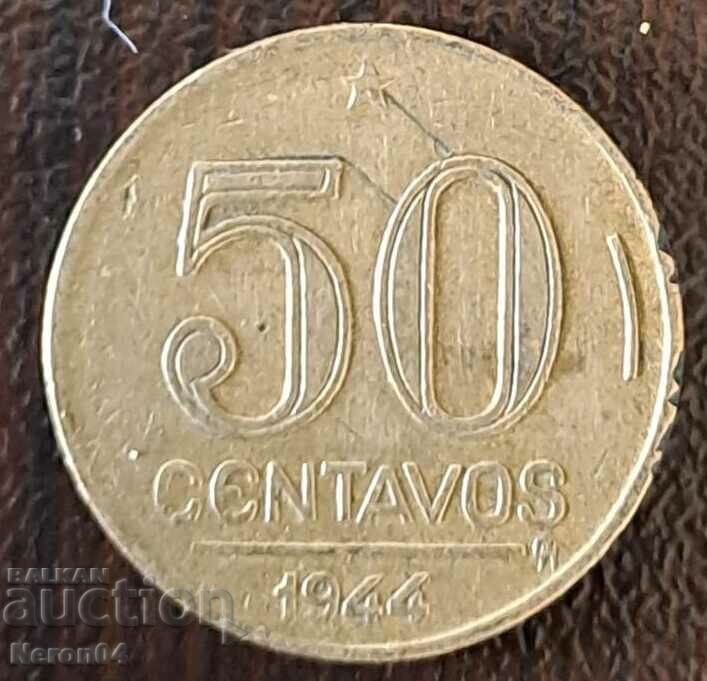 50 centavos 1944, Brazil